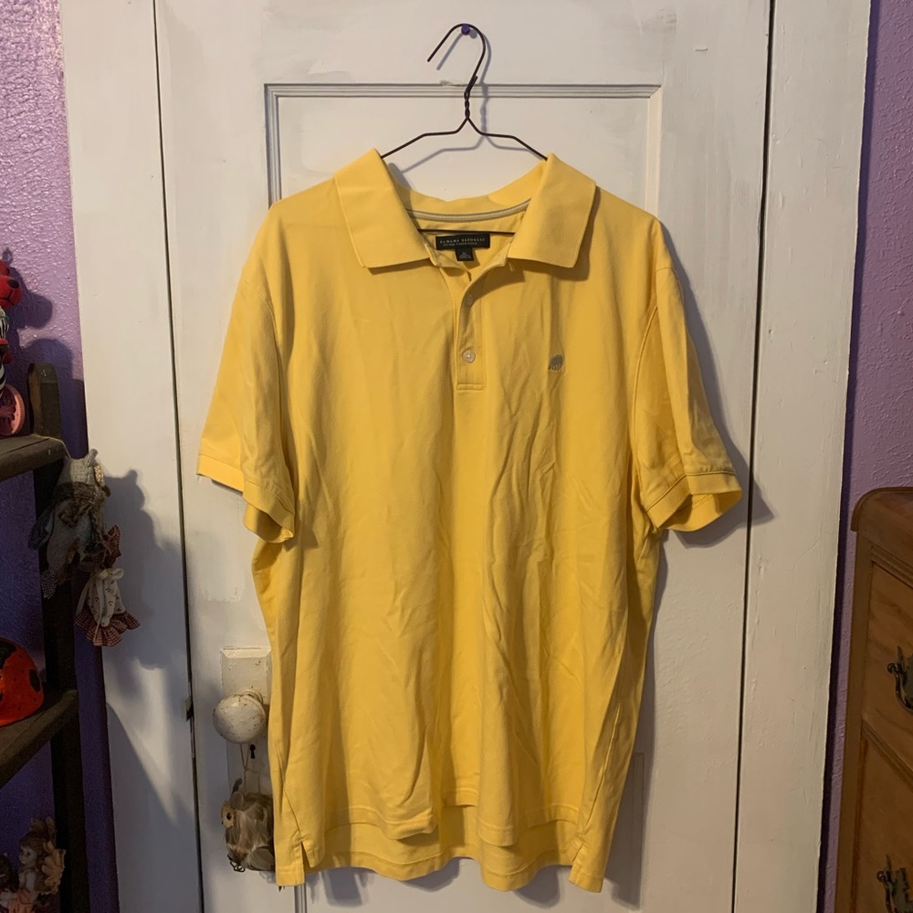 Banana Republic Men’s Yellow Fitted Pique Polo Shirt
